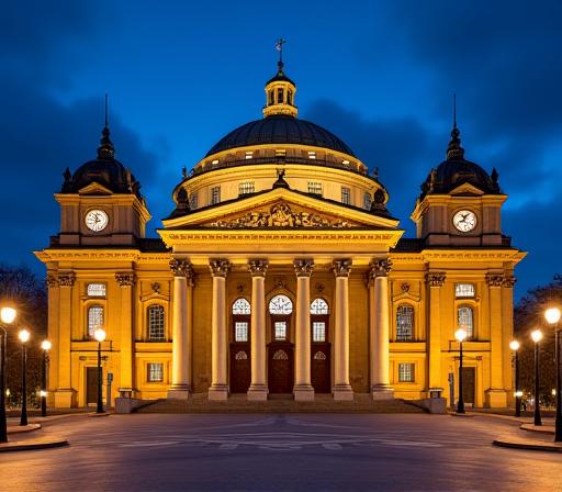 Die prunkvolle Wiener Staatsoper bei Nacht