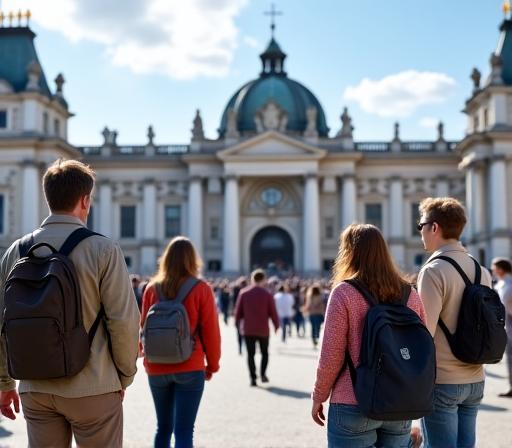 Gruppe von Touristen vor der Hofburg in Wien